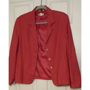 Talbots Watermelon 3-Button  Classic Blazer Professional Career Preppy 14P